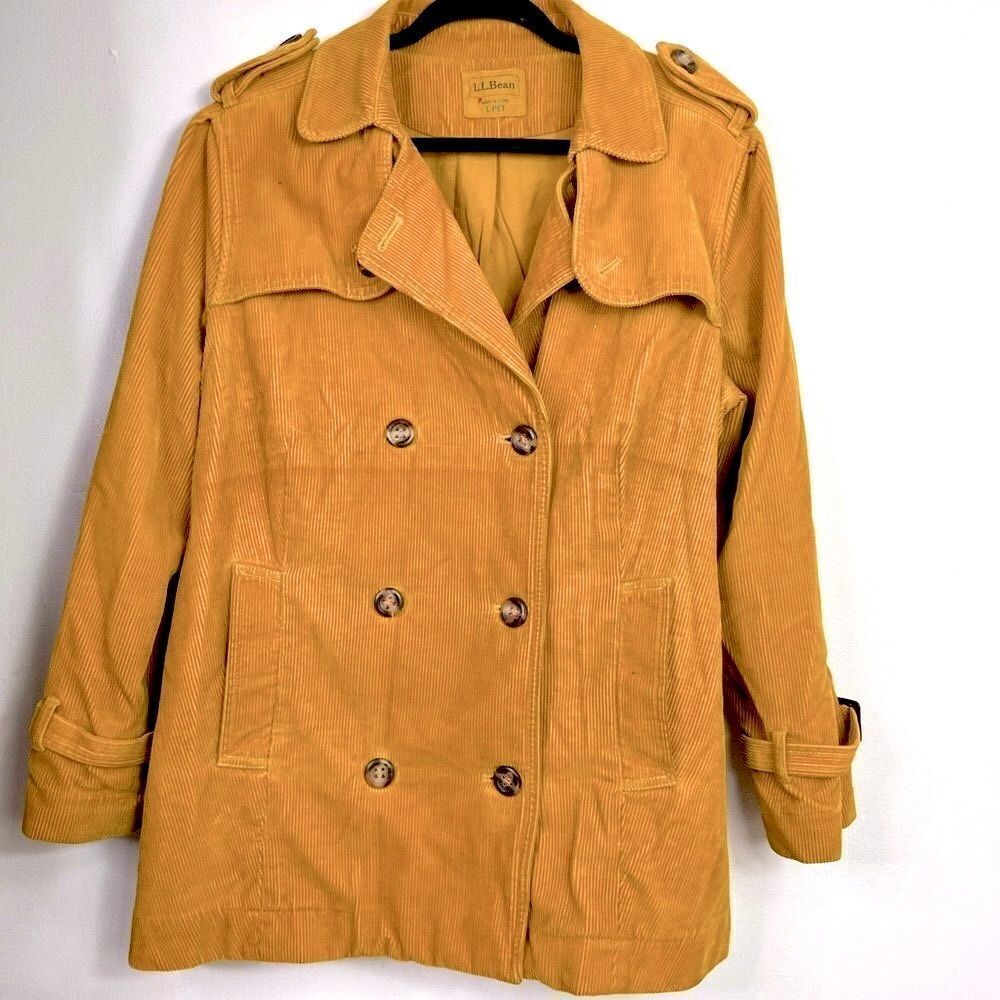 **** Vintage L.L. Bean Corduroy Double Breasted Coat (M100) - Picture 3 of 11